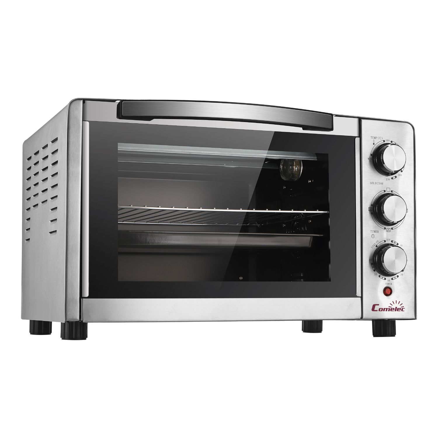 Horno compacto de sobremesa mini Comelec HO2800, 28 litros, Convección, 1600W, luz, inox